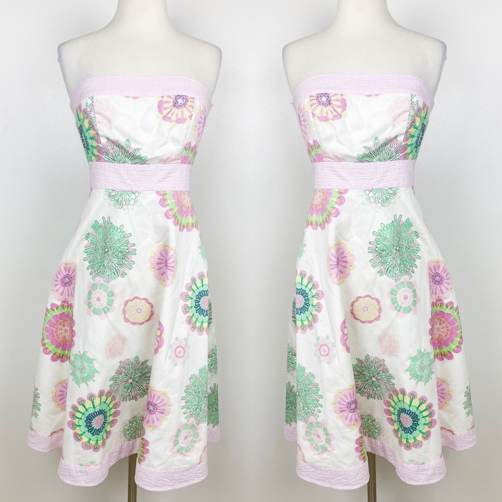 Molly New York Floral Strapless Fit & Flare Dress